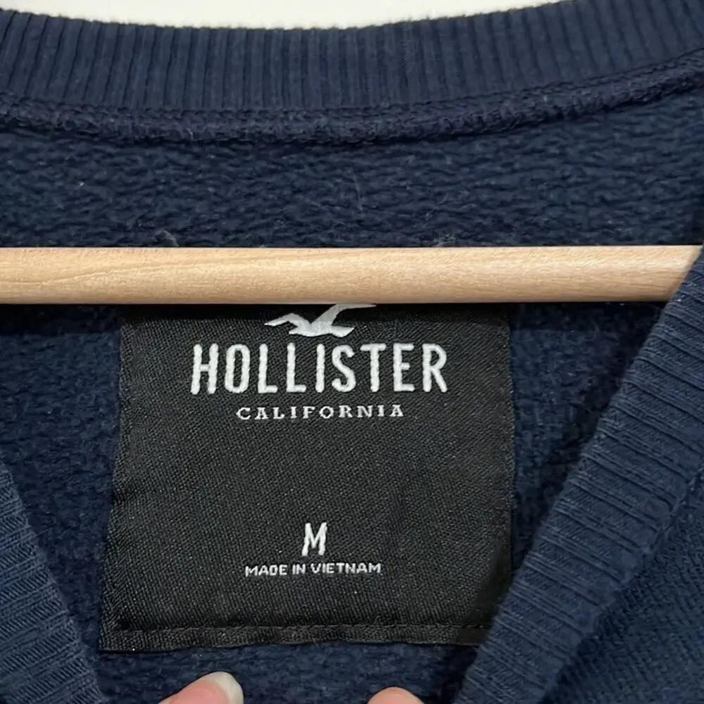 Hollister Navy Blue Crop Crew Neck Sweatshirt - Picture 4 of 6